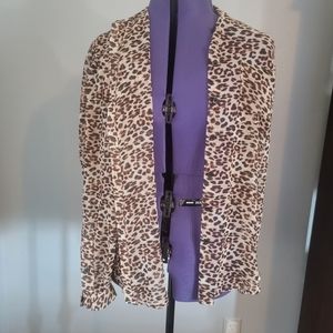 Leapord print shawl jacket